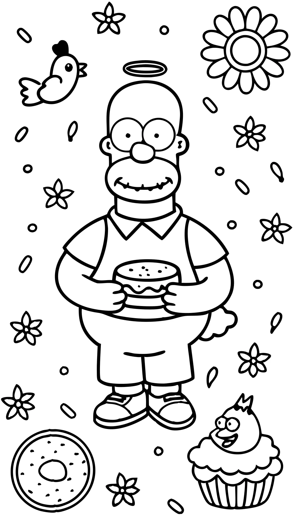 coloring pages homer simpson